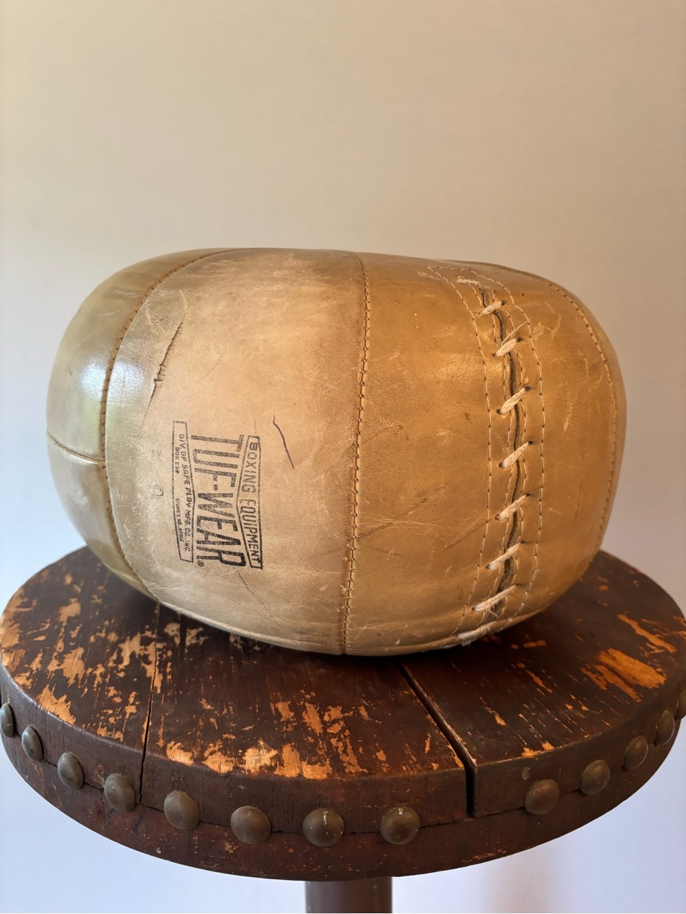 Vintage 9lb Tuf-Wear Medicine Ball. Sculpture!